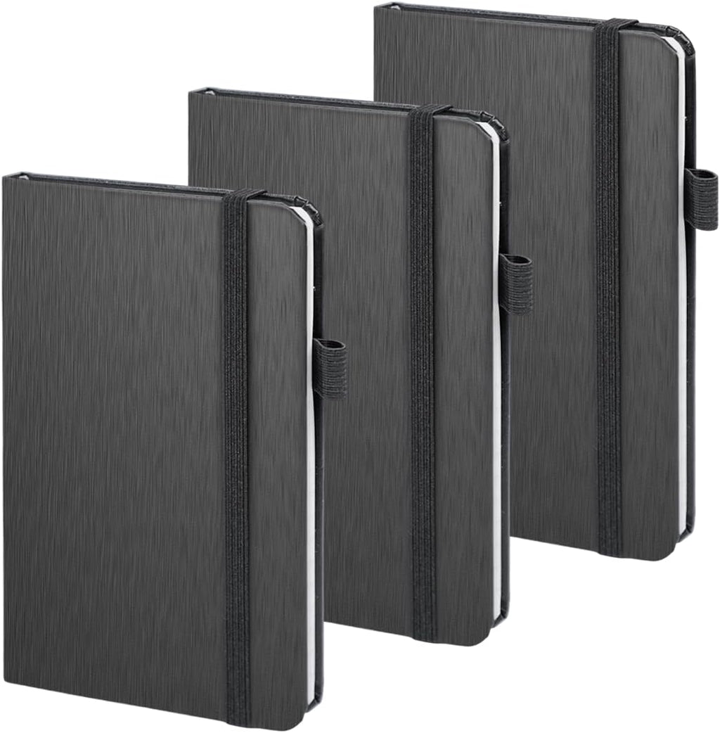 A6 Pocket Notebook 3 Pack, 3.5" x 5.7" Small Hardcover Lined Journals for Work Notes